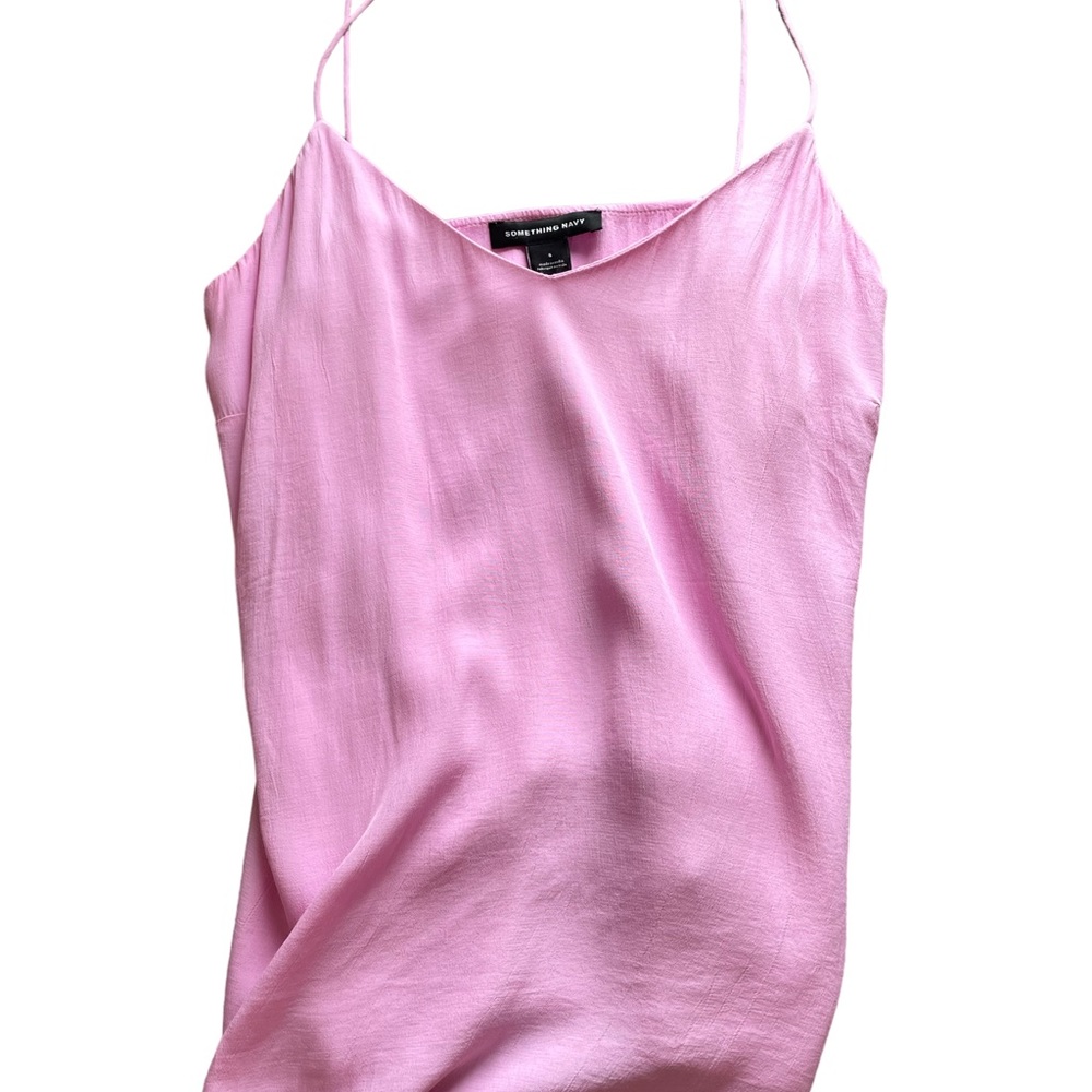 Women’s Flowy Pink Spaghetti Strap Tank Cami by Something Navy Size Small